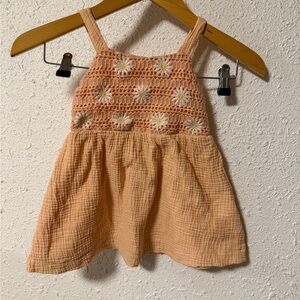 btween Peach Crochet Baby Dress